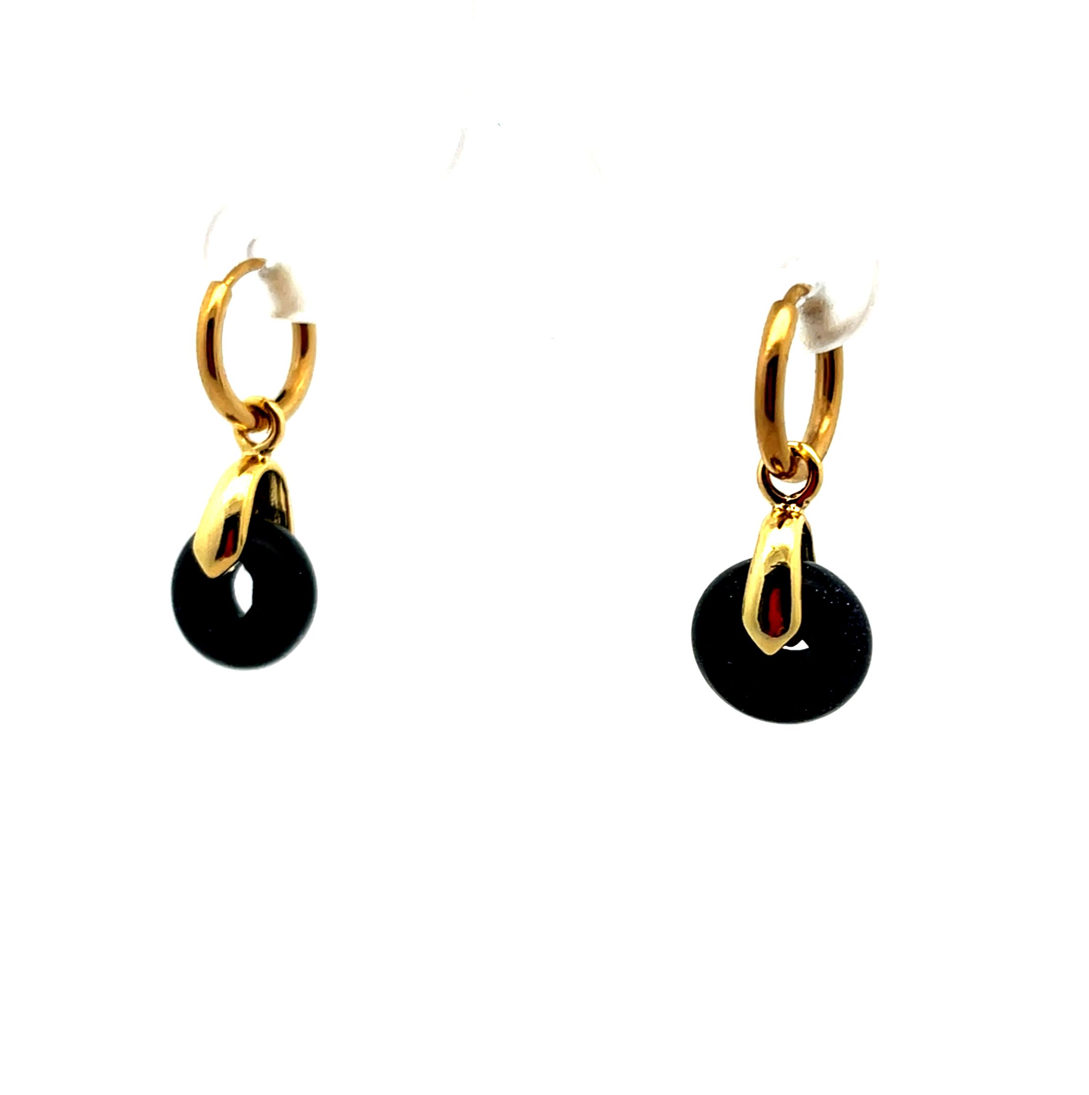 BLUE SANDSTONE ABACUS BEAD EARRINGS