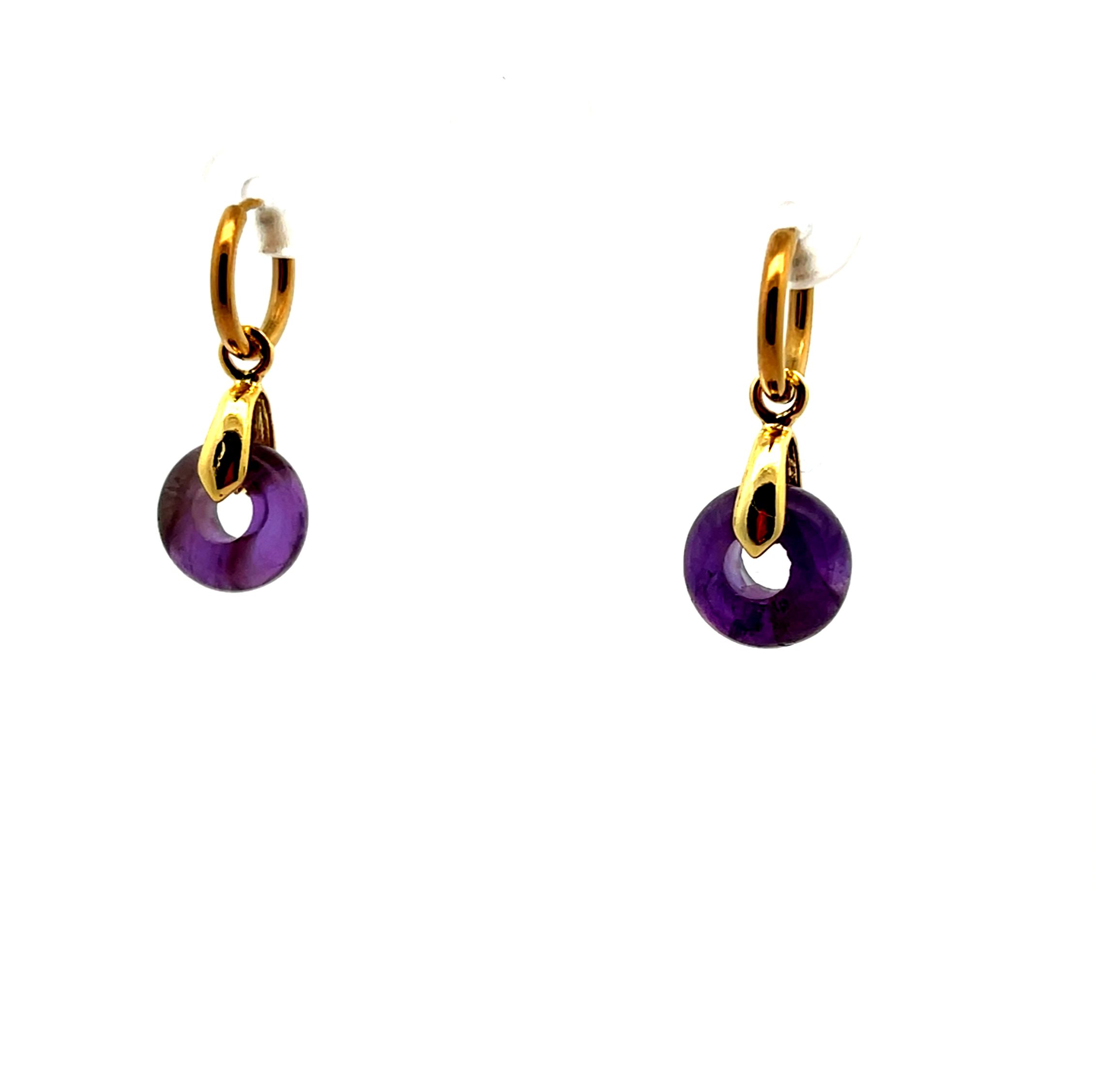 DEEP AMETHYST ABACUS BEAD EARRINGS