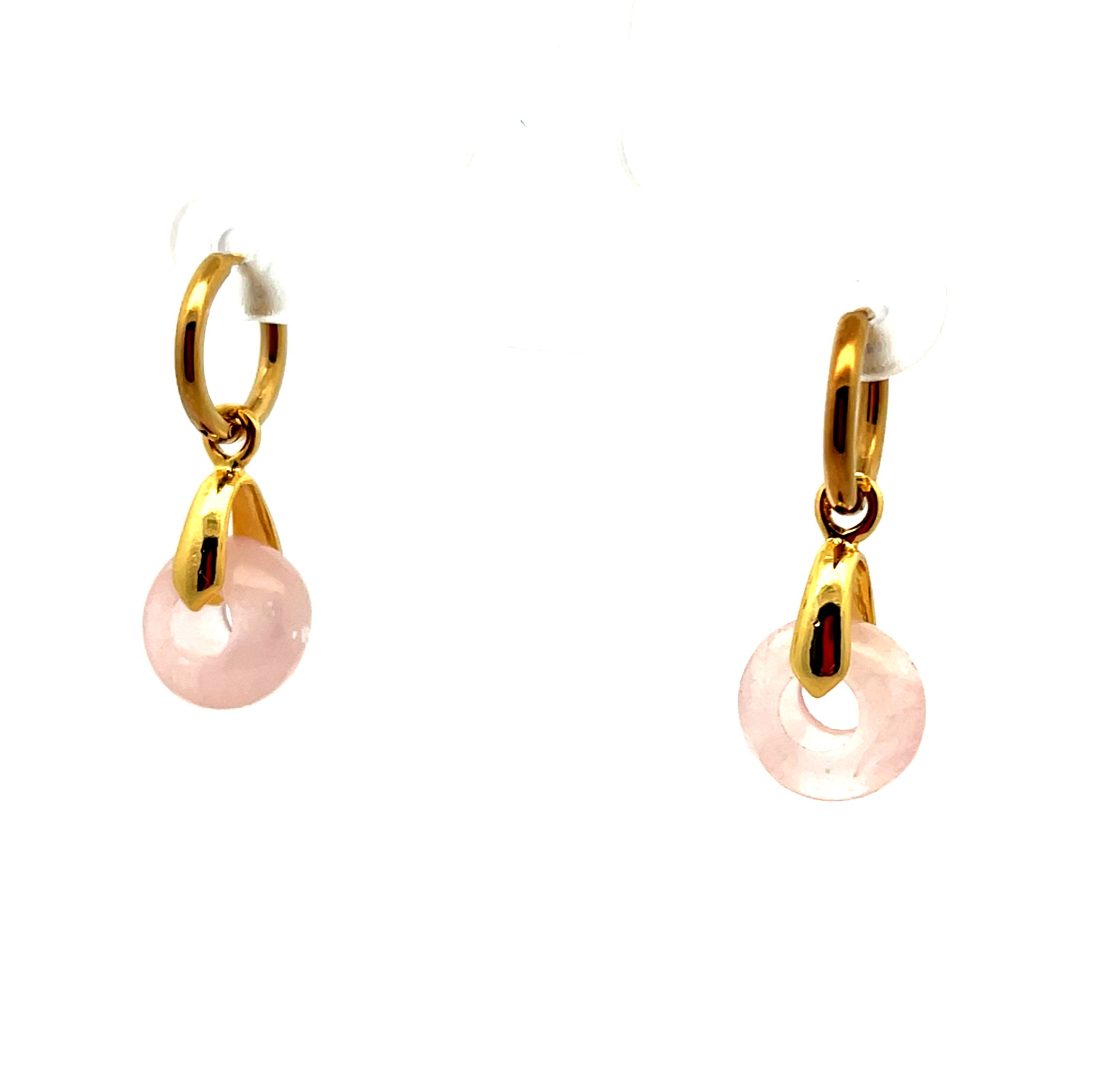 ROSE QUARTZ ABACUS BEAD EARRINGS