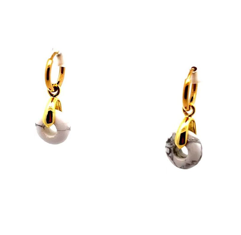 WHITE TURQUOISE ABACUS BEAD EARRINGS
