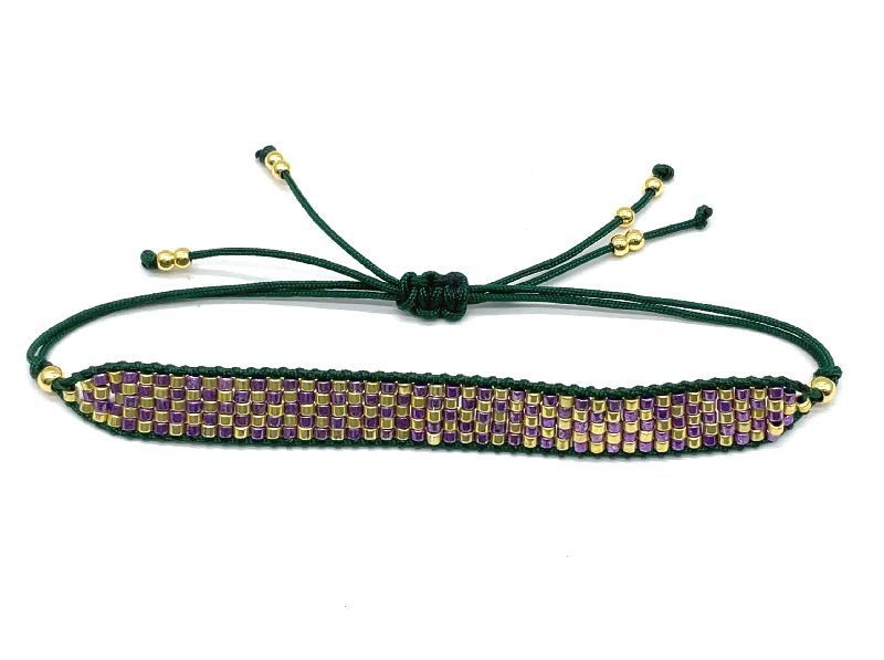 PURPLE AND GOLD WOVEN BRACELET