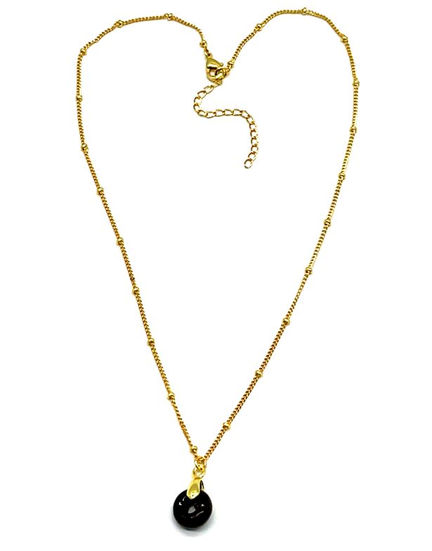 TIGER'S EYE ABACUS BEAD PENDANT NECKLACE 