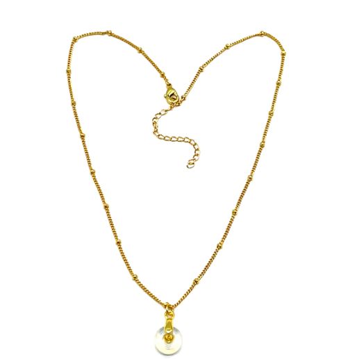 OPAL ABACUS BEAD PENDANT NECKLACE 