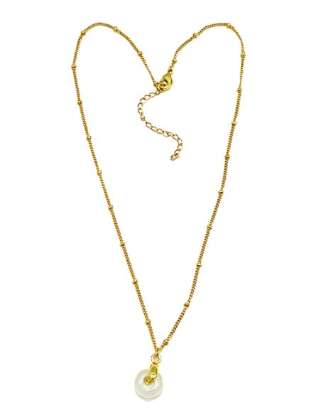 CYRSTAL QUARTZ ABACUS BEAD PENDANT NECKLACE