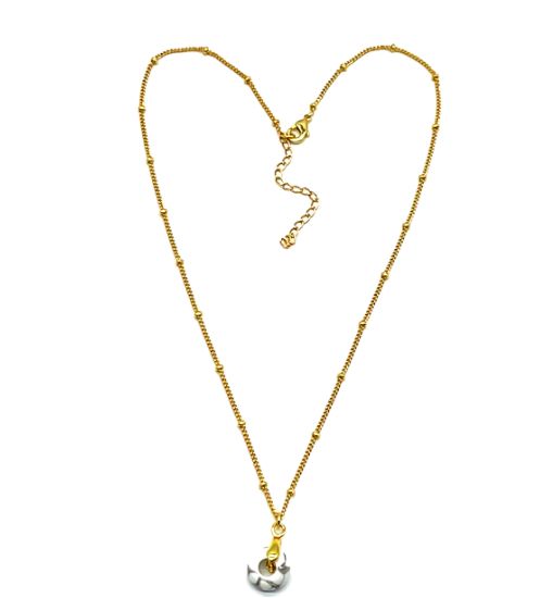 WHITE TURQUOISE ABACUS BEAD PENDANT NECKLACE