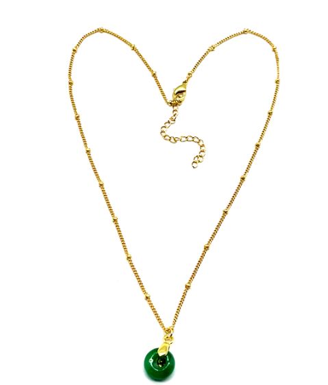 GREEN MASHAN JADE ABACUS BEAD PENDANT NECKLACE