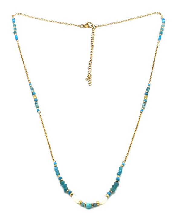 BLUE TURQUOISE CHAIN NECKLACE