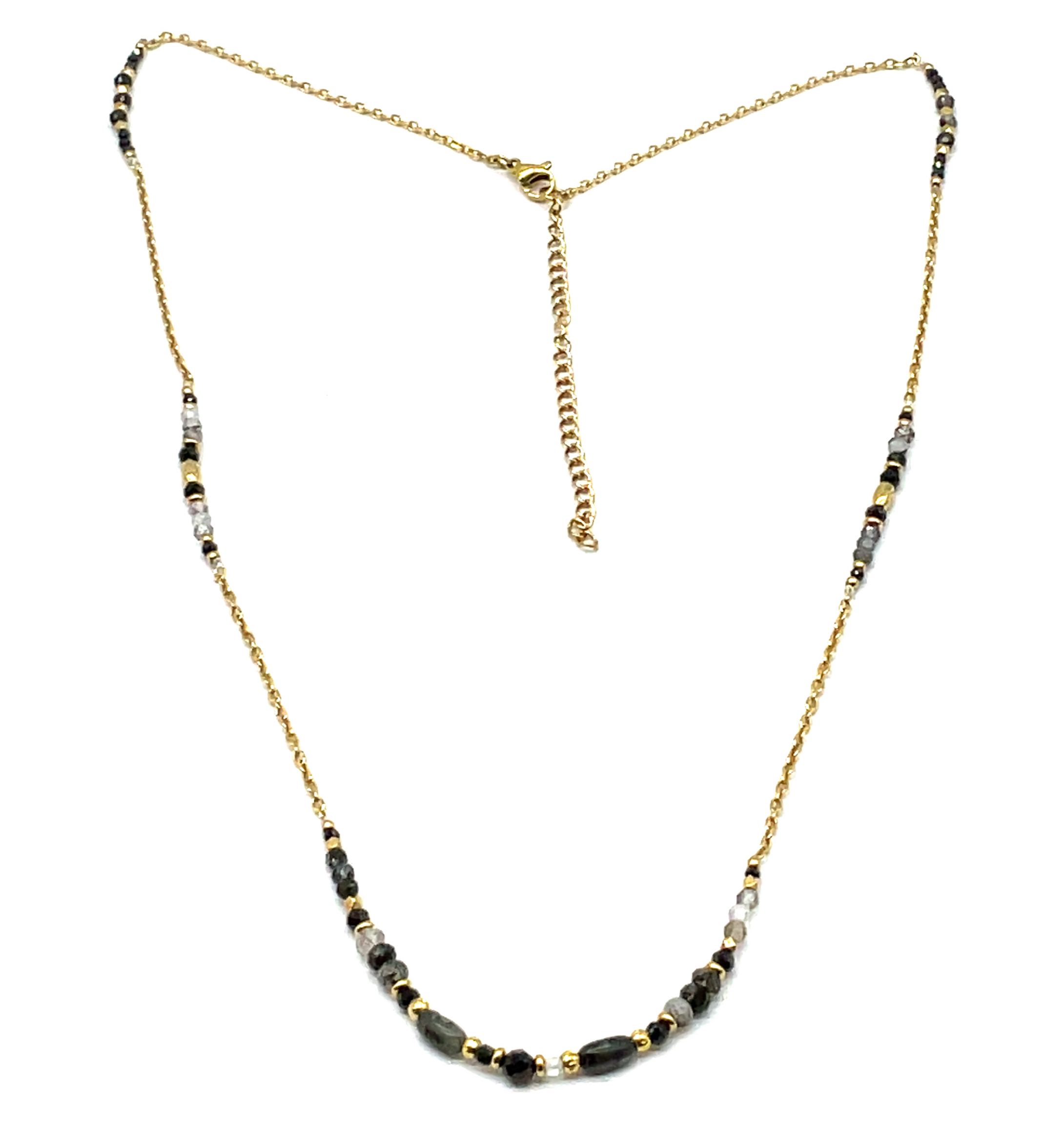 BLACK SPINEL CHAIN NECKLACE