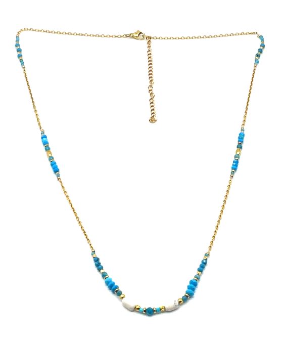 BLUE TURQOISE CHAIN NECKLACE