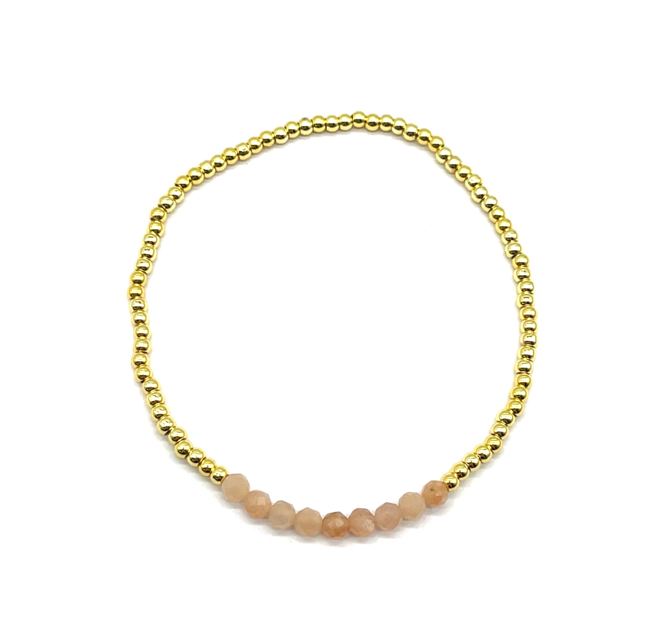 PEACH STONES BEADS BRACELET