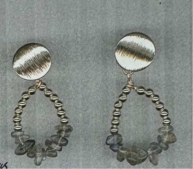 LABRADORITE STUD EARRINGS