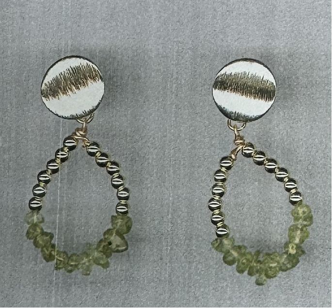 OLIVINE STUD EARRINGS