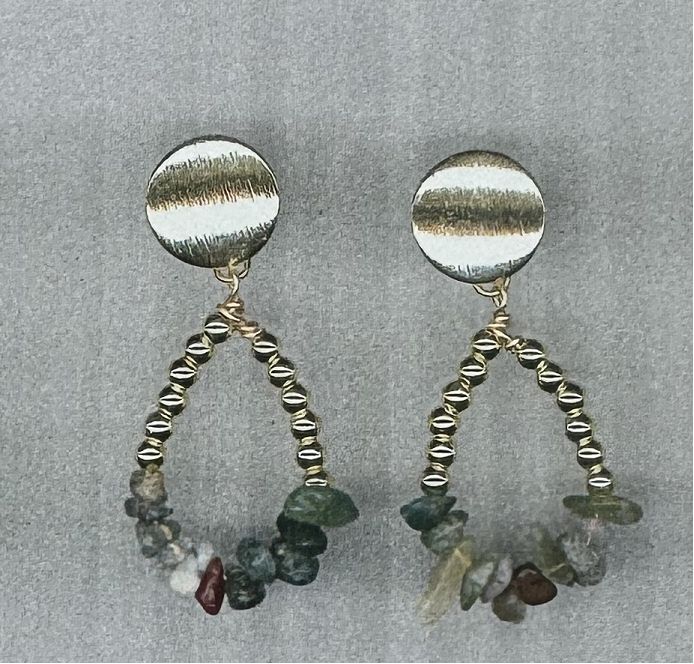 INDIAN AGATE STUD EARRINGS