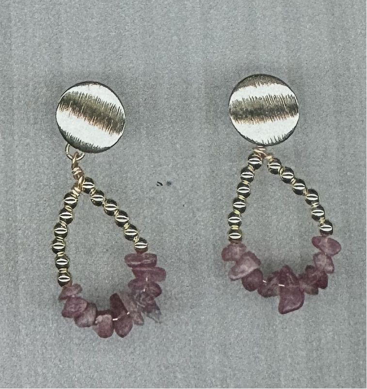 PINK TOURMALINE STUD EARRINGS