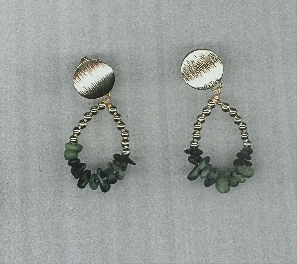 RUBY ZOISITE STUD EARRINGS