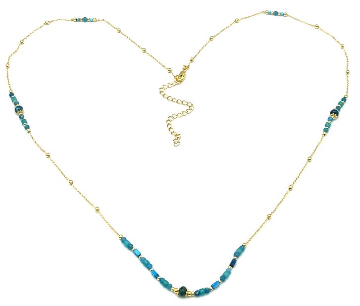 APATITE CLIP BEAD CHAIN NECKLACE