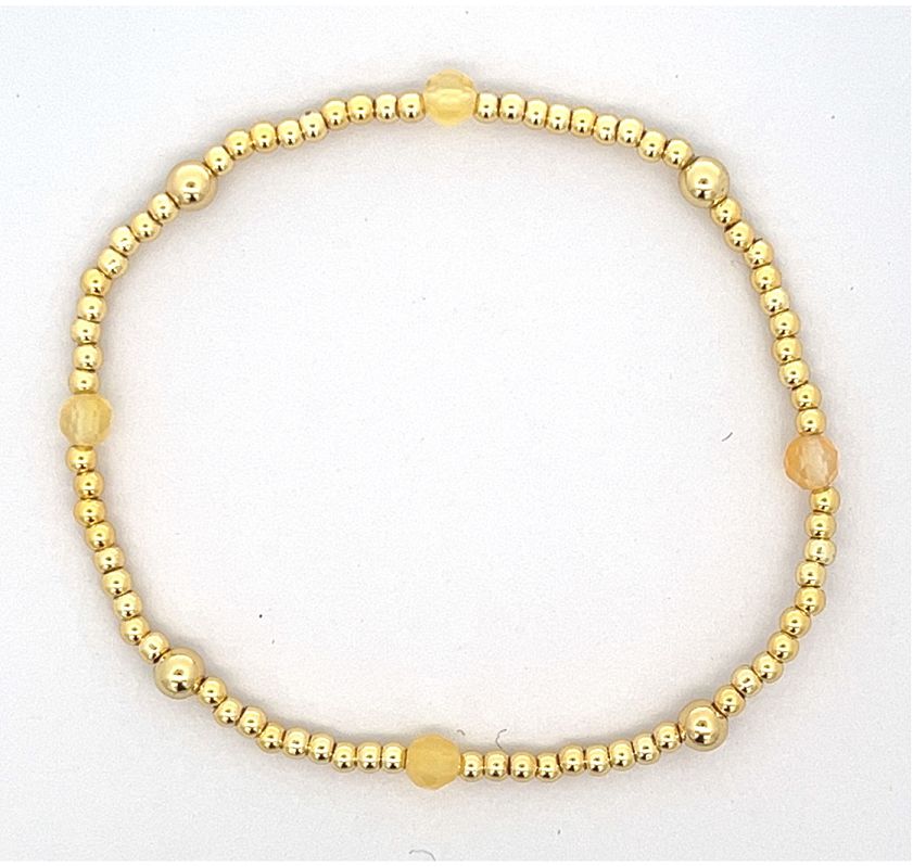PEACH STONE BEADS BRACELET