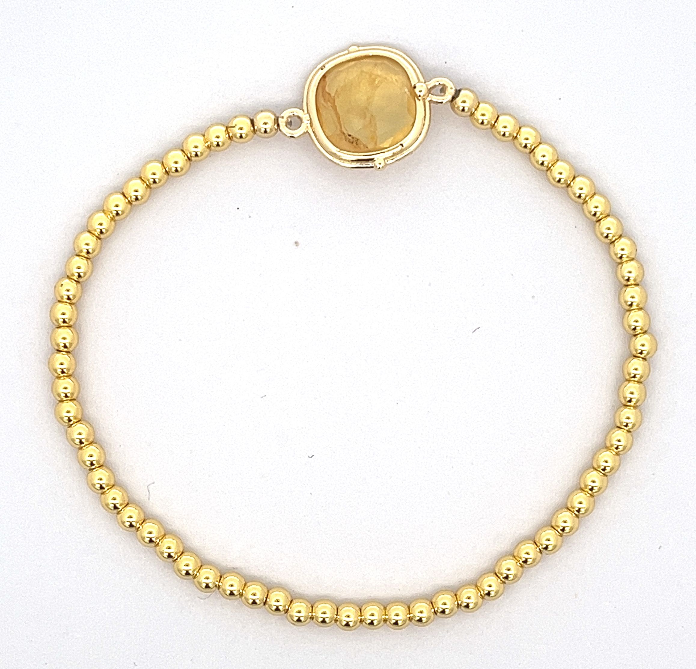 FAT SQUARE YELLOW CRYSTAL BRACELET