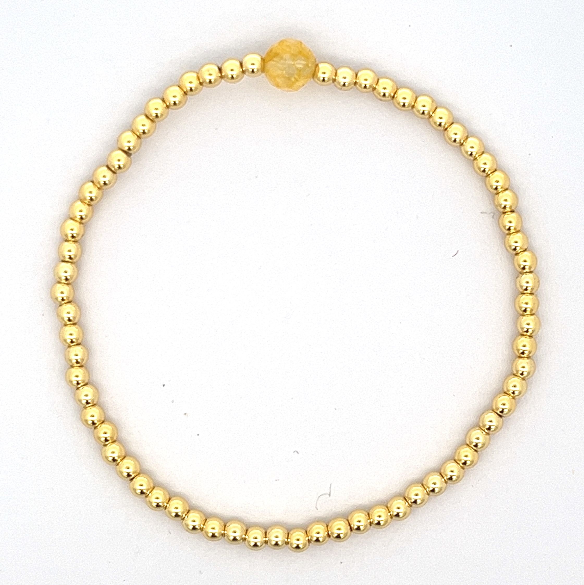 CITRINE ROUND BEADS BRACELET