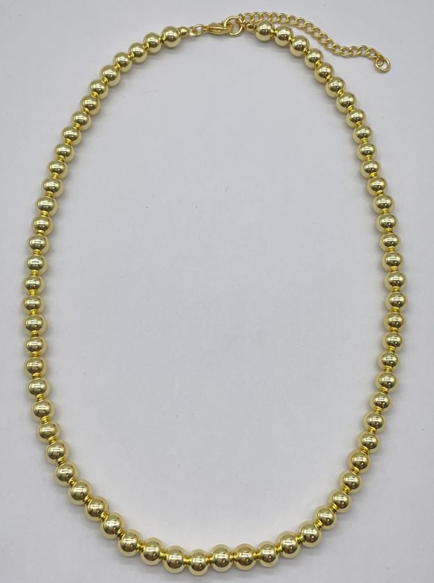 STAINLESS STEEL THROUGH-HOLE BEADS NECKLACE 