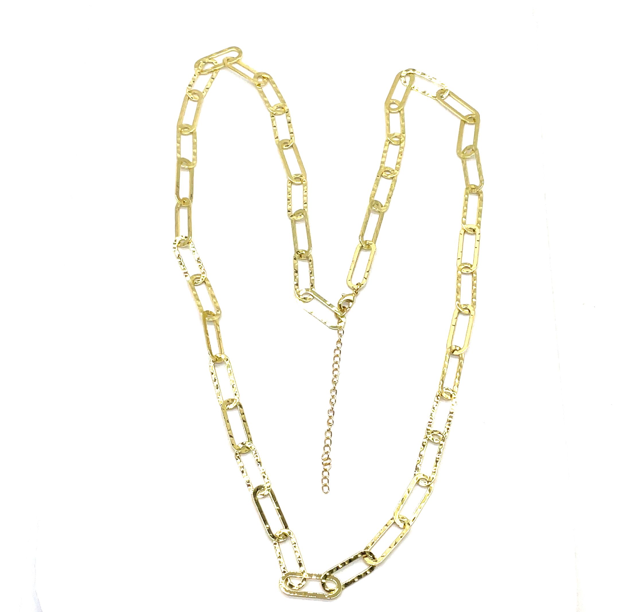0-SHAPED FLAT SQUARE LINE CHAIN NECKLACE