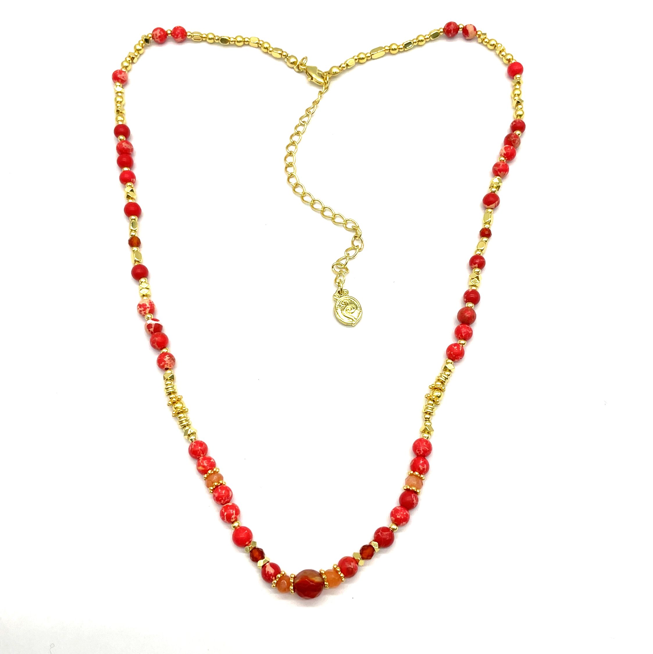 RED AGALMATOLITE NECKLACE