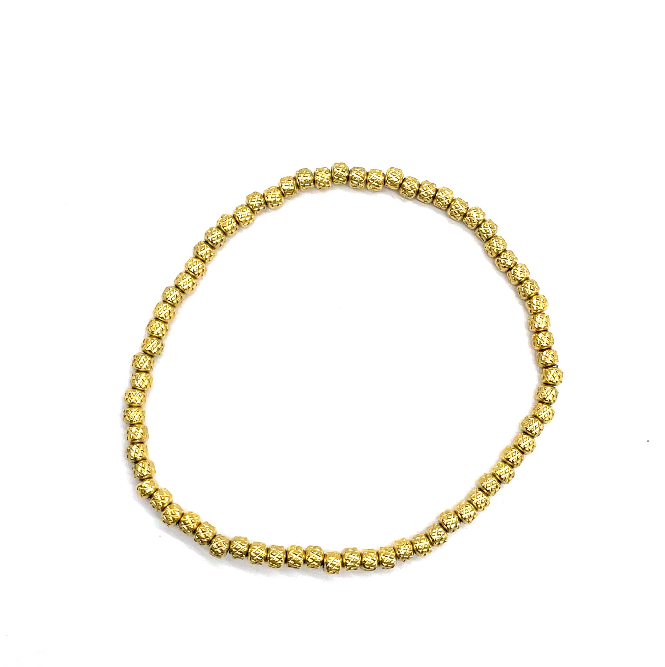 3X1.2MM STAINLESS STEEL MESH BEADS BRACELET
