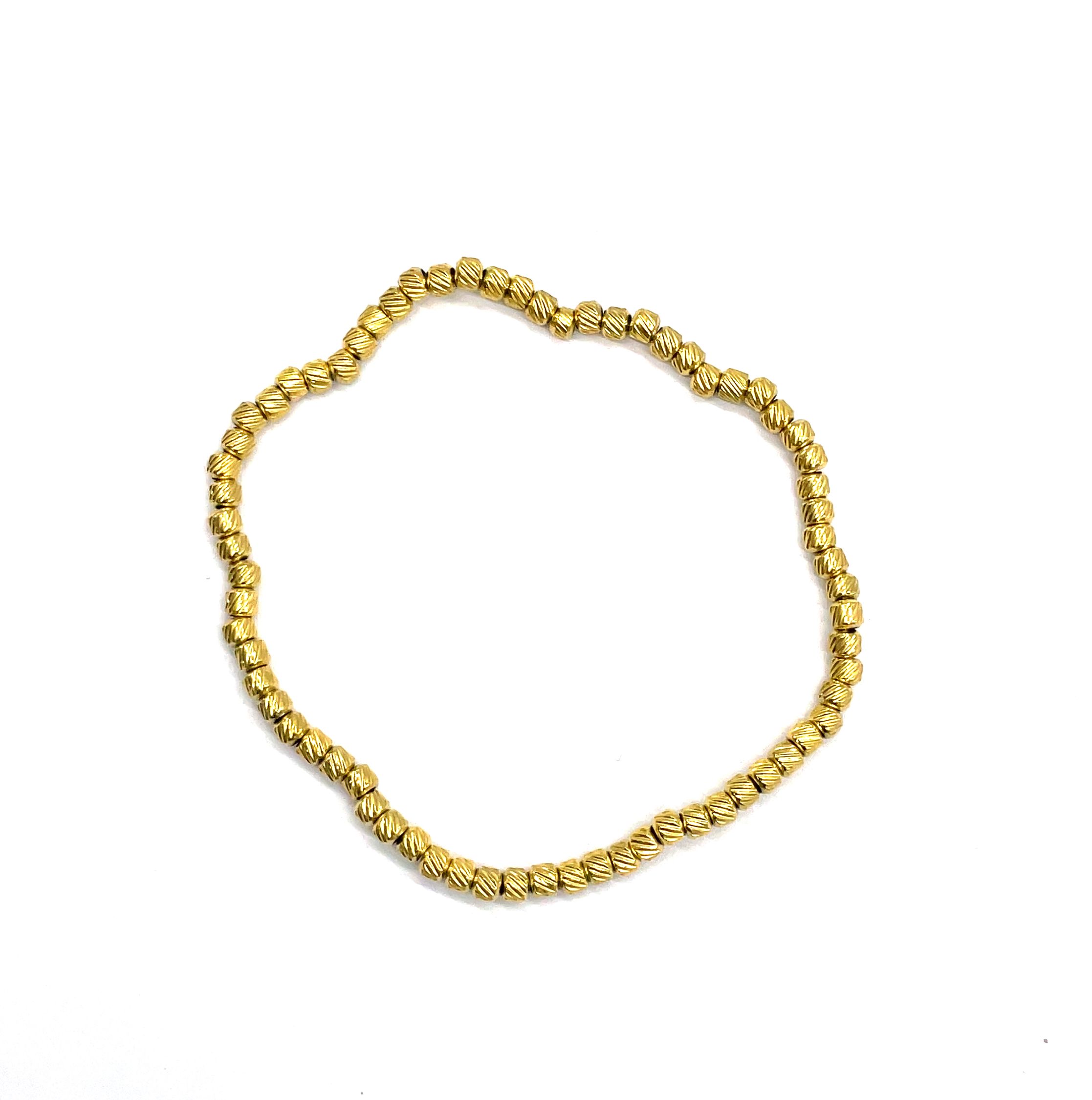 3X1.5MM STAINLESS STEEL DIAGONAL BEADS BRACELET