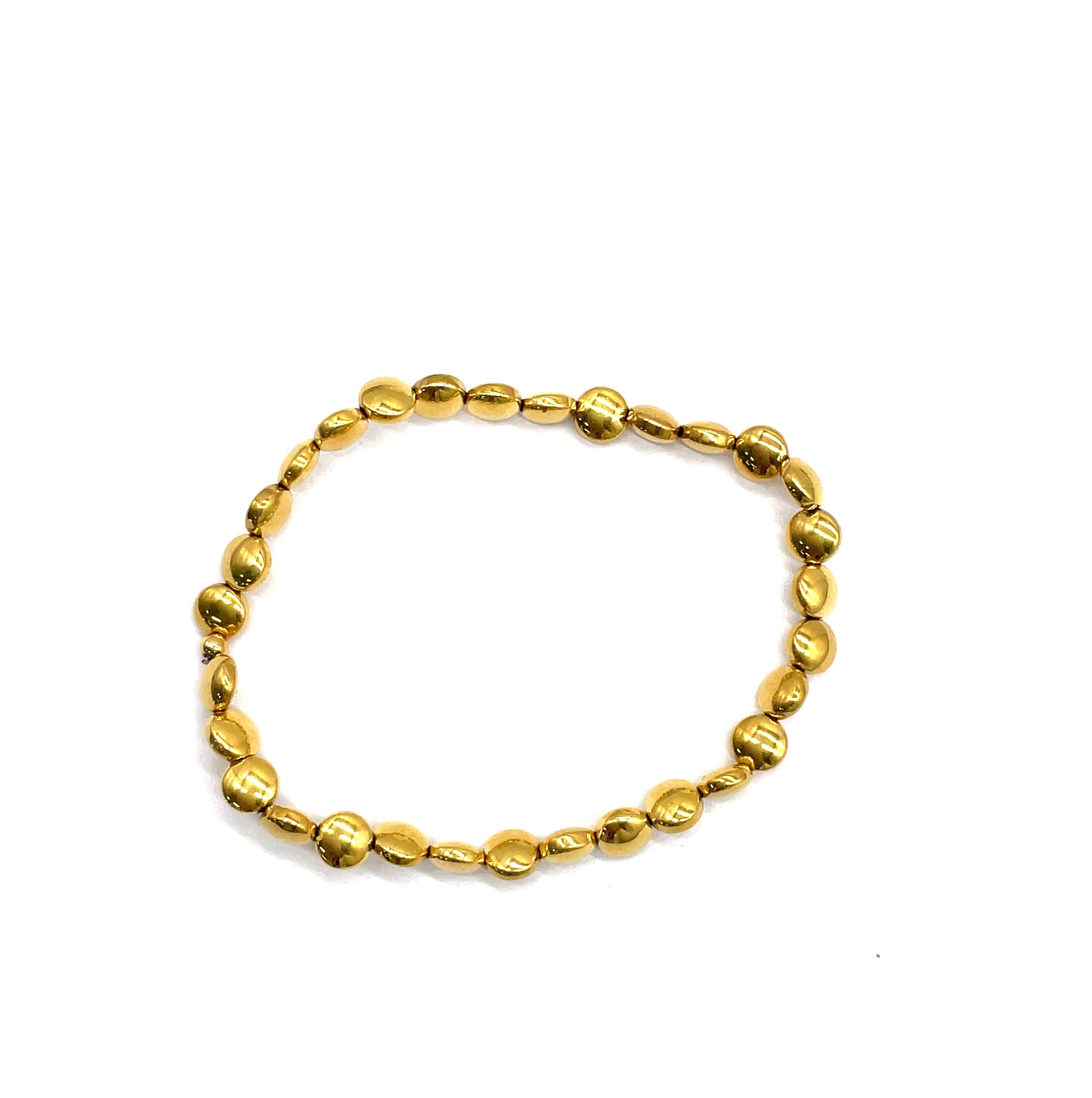 6MM FLAT ROUND BEADS BRACELET