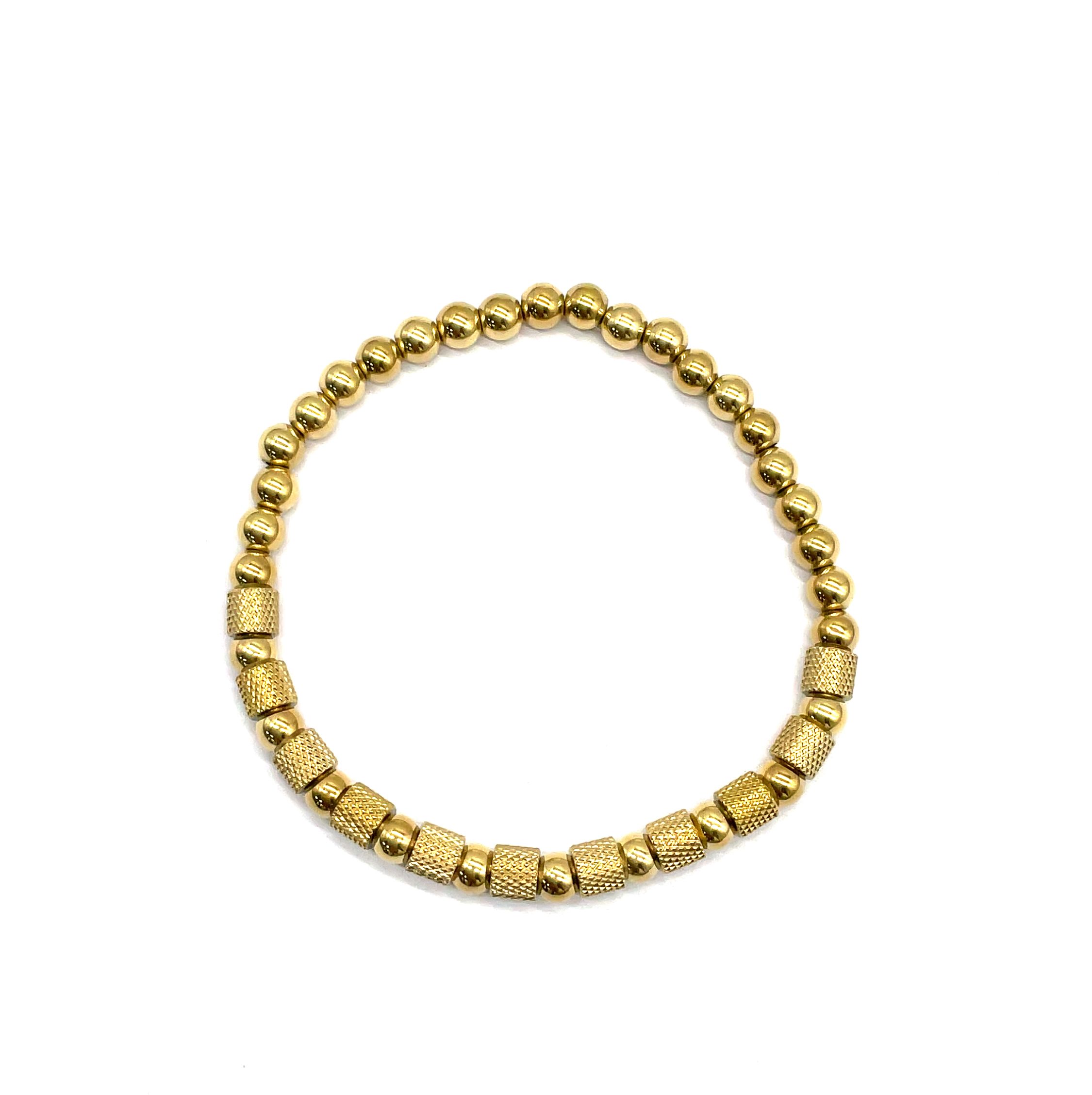 4.5X5.1MM STAINLESS STEEL MESH BEADS BRACELET