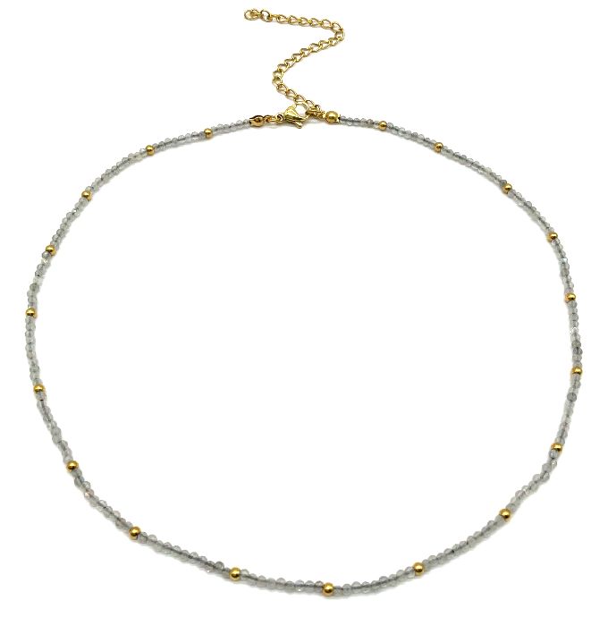 LABRADORITE ROUND BEADS NECKLACE