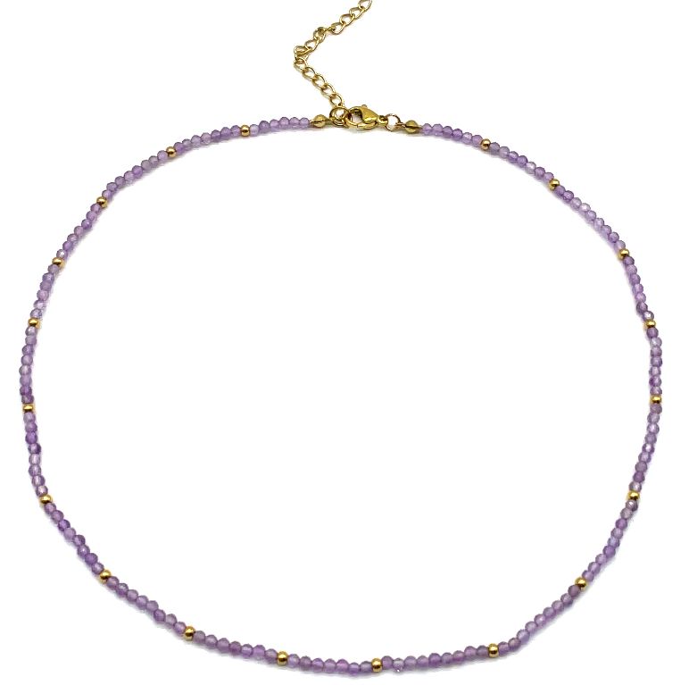 AMETHYST ROUND BEADS NECKLACE