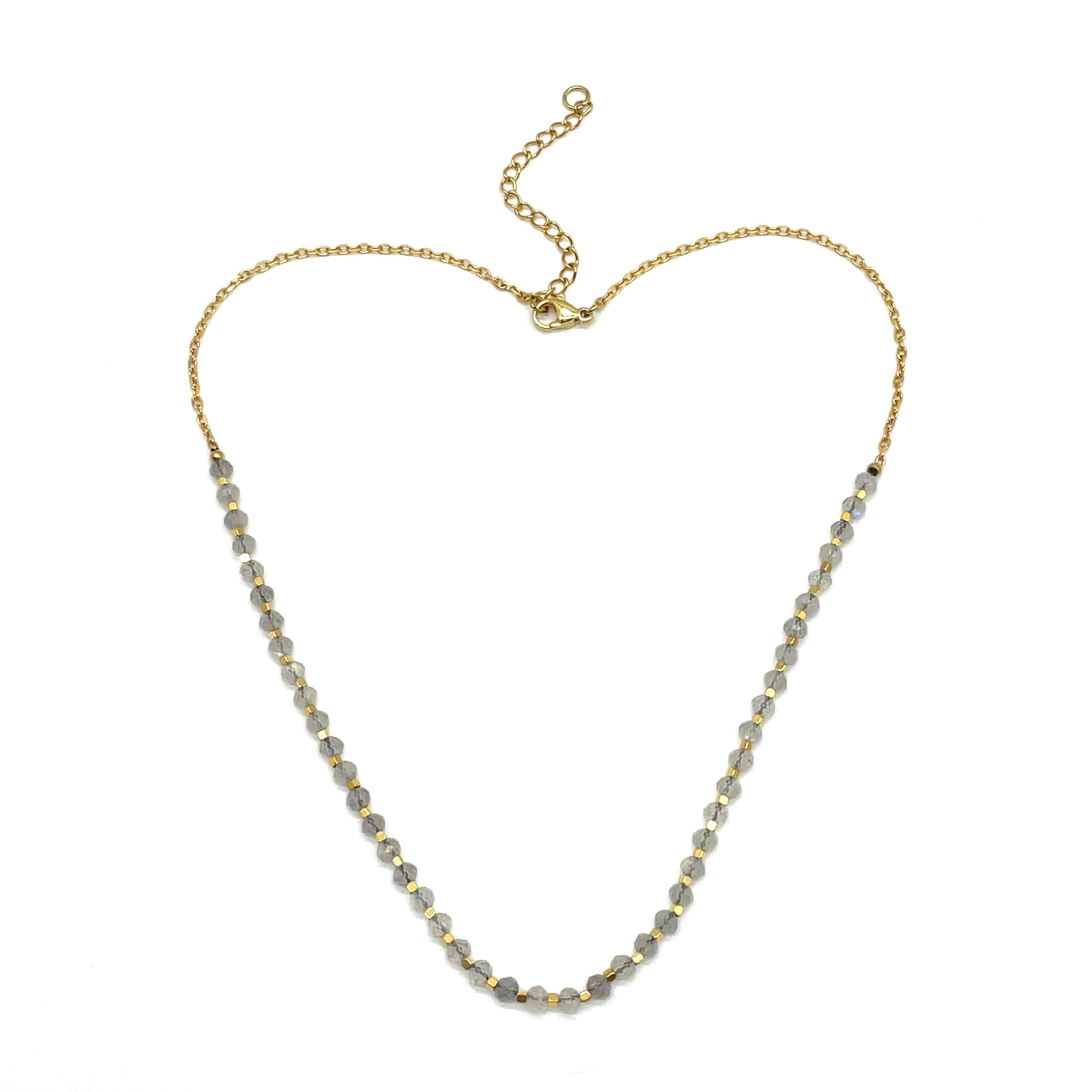 LABRADORITE ABACUS BEADS NECKLACE