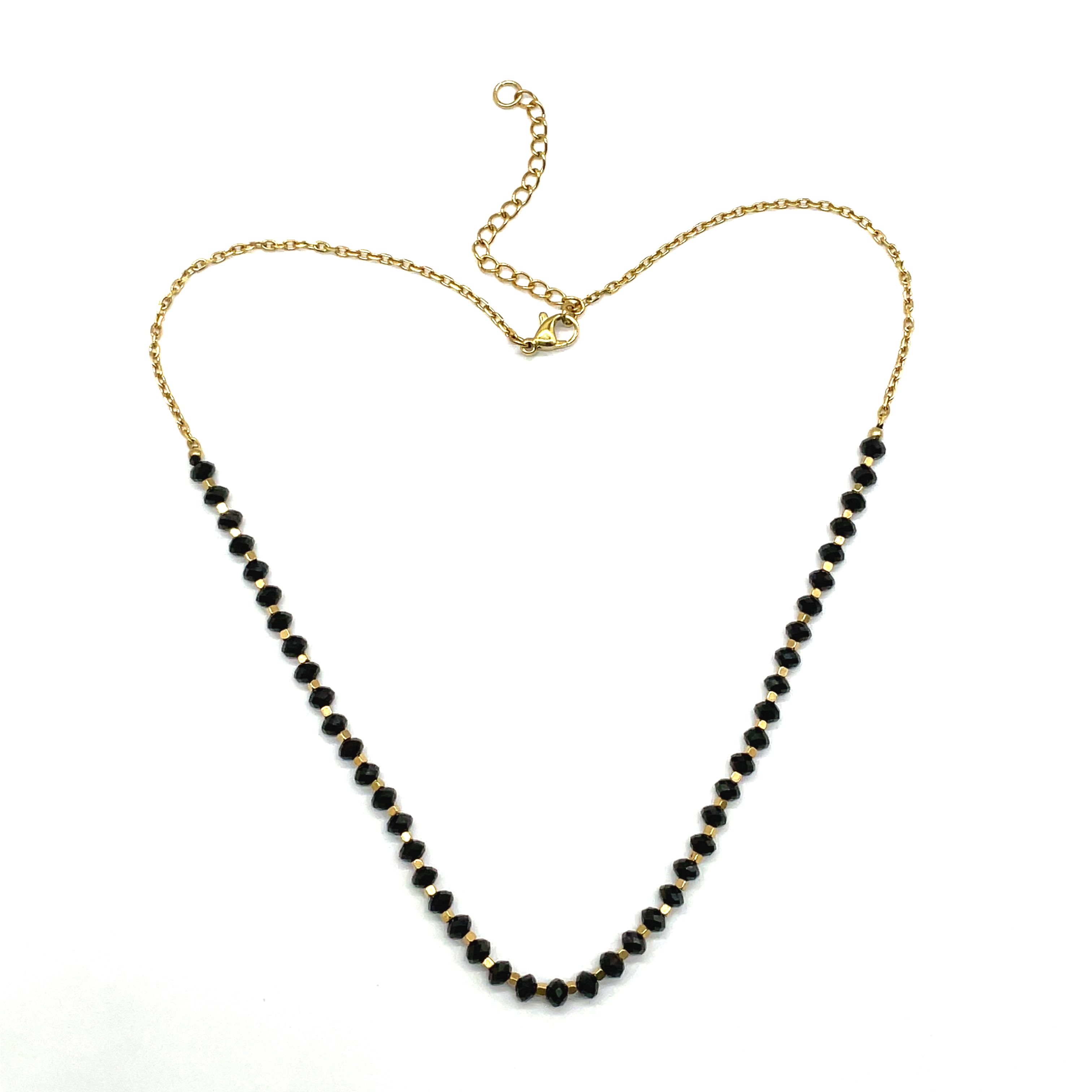 BLACK SPINEL ABACUS BEADS NECKLACE