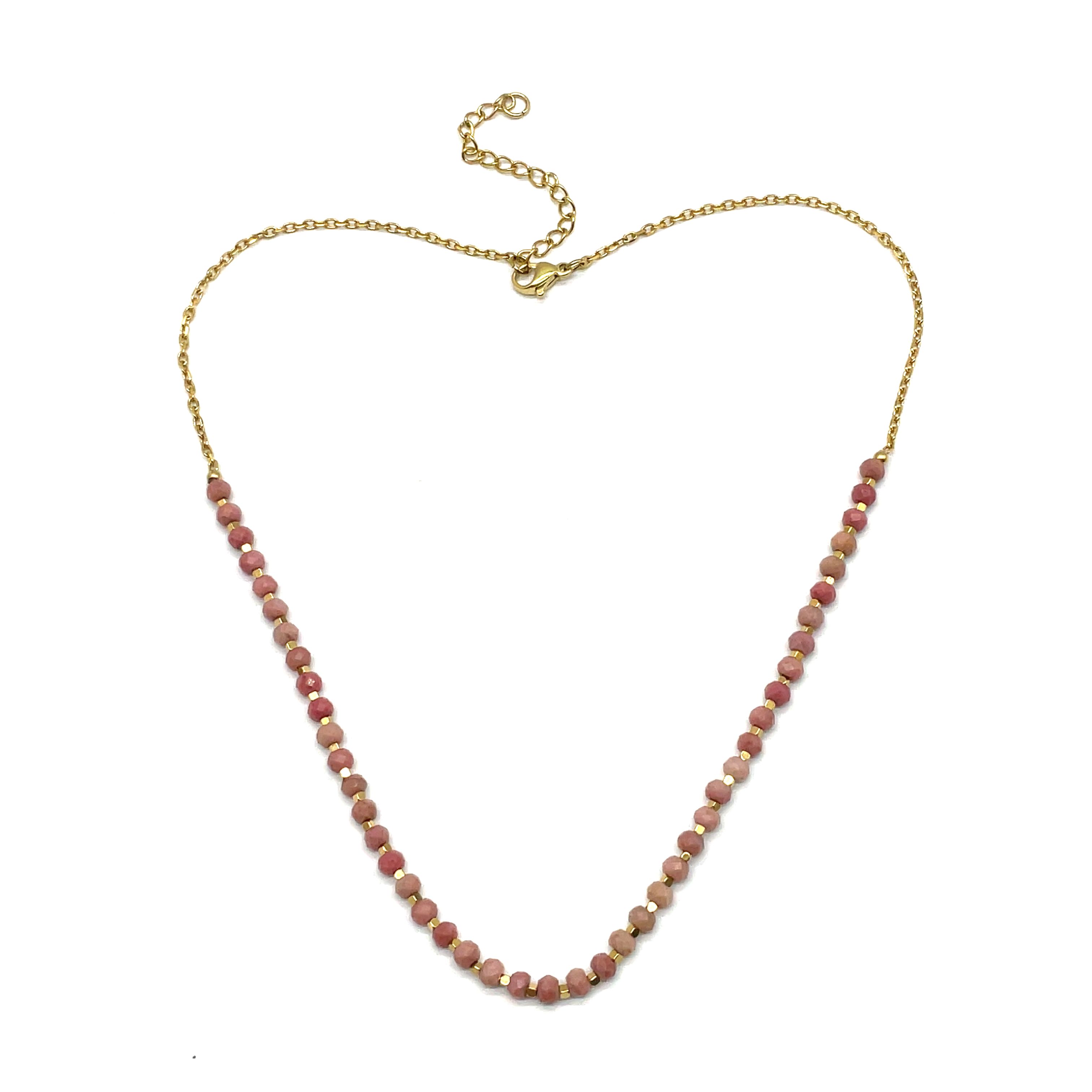 RHODOCHROSITE ABACUS BEADS NECKLACE