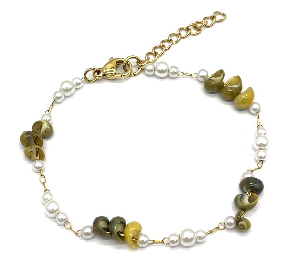 CONCHS LAMINATED BEADS CHAIN BRACELET 