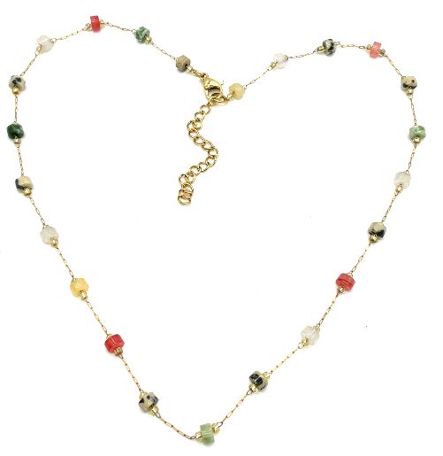 MULTI-TREASURE ROUND PLATE NECKLACE 