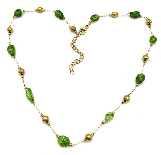 TRAVERITE BEADED CHAIN NECKLACE