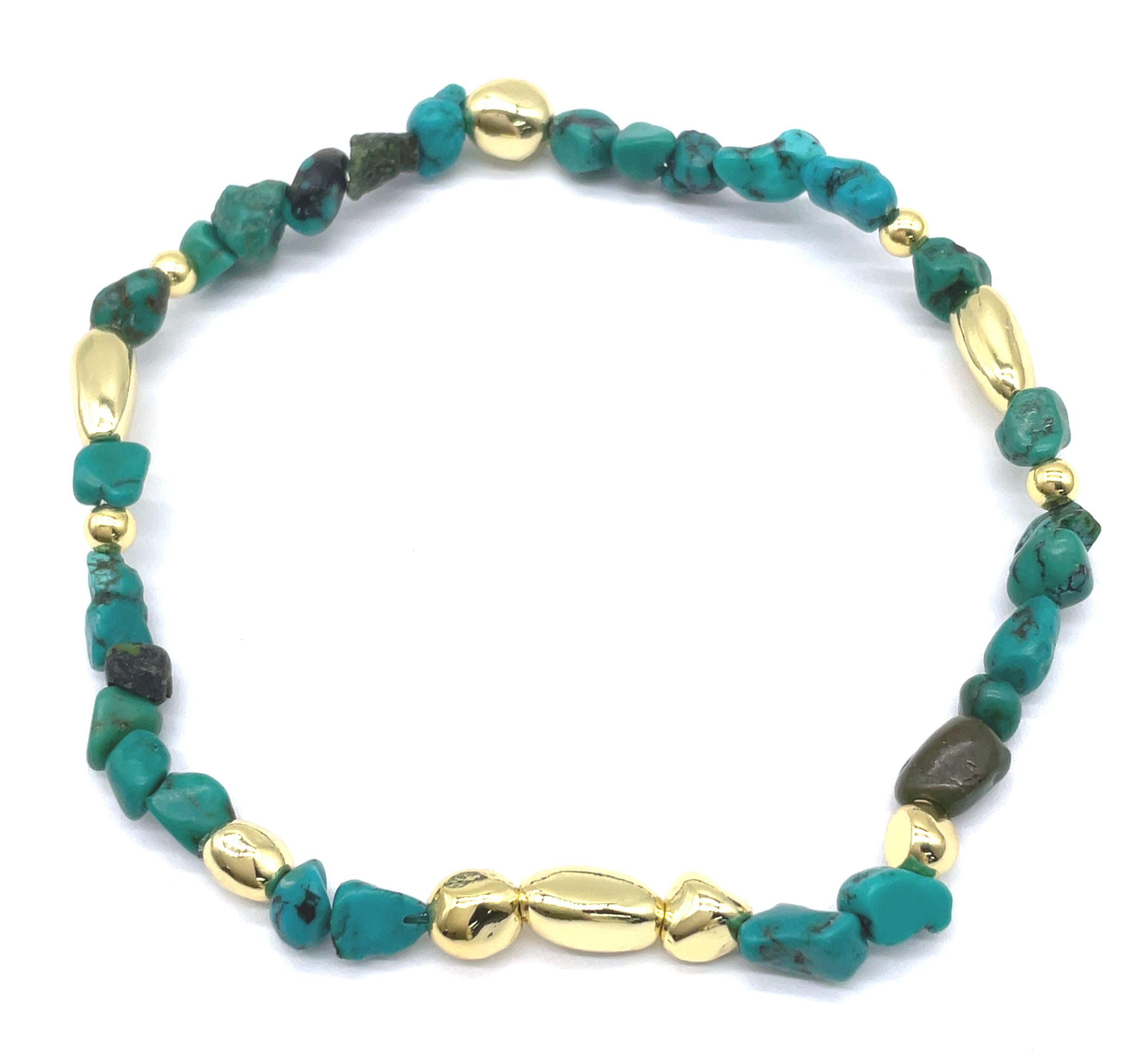 DARK TURQUOISE IRREGULAR NATURAL STONE BRACELET