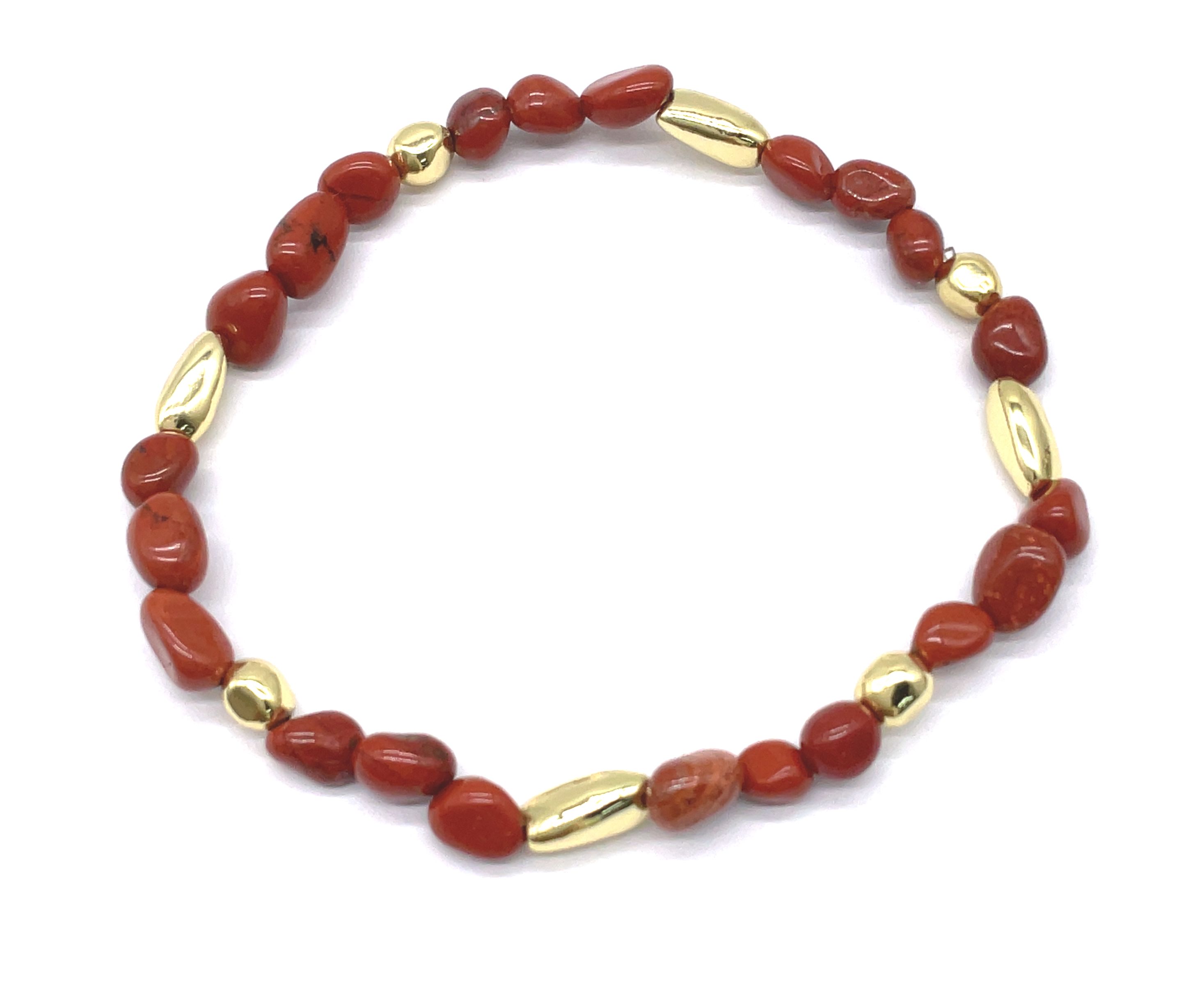 RED STONE IRREGULAR NATURAL STONE BRACELET