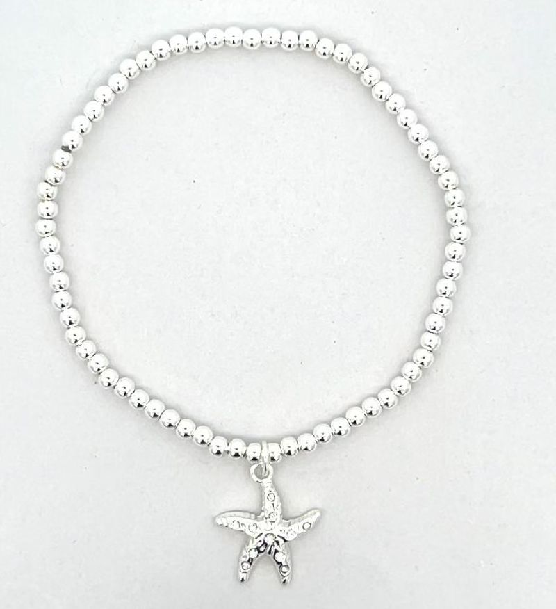 SILVER STARFISH PENDANT BRACELET