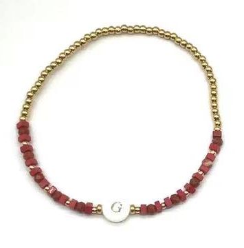 “G” LETTER BEADED BRACELET