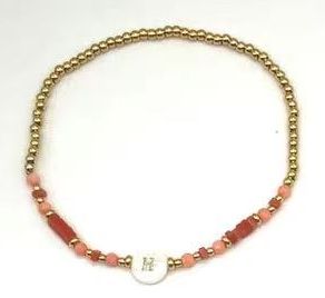 “H” LETTER BEADED BRACELET