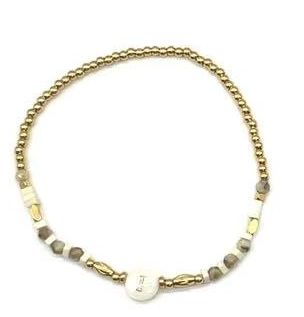 “I” LETTER BEADED BRACELET