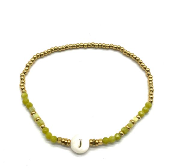 “J” LETTER BEADED BRACELET