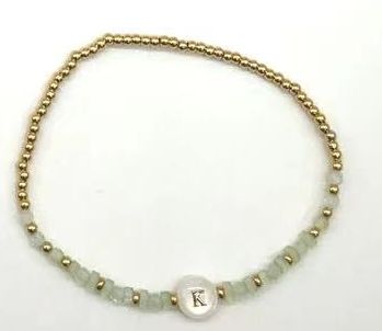 “K” LETTER BEADED BRACELET