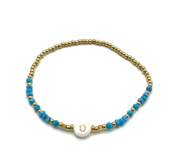 “O” LETTER BEADED BRACELET