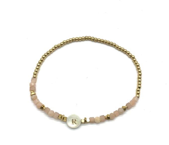“R” LETTER BEADED BRACELET