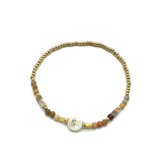“S” LETTER BEADED BRACELET