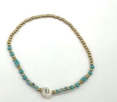 “U” LETTER BEADED BRACELET